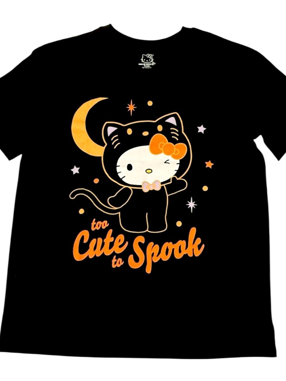Hello Kitty Too Cute To Spook Halloween T Shirt Womens Sz Small Black Sanrio Tee